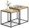 Home Collective Couchtisch 2er Set Beistelltisch Loft Design 2in1 Verschachtelung Wohnzimmer, kratzfeste Oberfläche 50&45cm Sonoma-Eiche schwarz Beinen quadratisch Bild 4