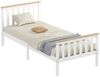 HOMCOM Bettgestell für Matratze 200 x 90 cm (Einzelbettrahmen, 1-tlg, Bettrahmen aus Holz), für Schlafzimmer, Weiß Bild 4