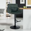 2er Set Barhocker SUTUN - Samt Dunkelgrün 60x56x93 cm Schwarz | Barstuhl Höhenverstellbar Mit Lehne Drehbar Tresenhocker Tresenstuhl Kneipenhocker Bild 2