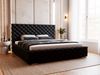 GRAINGOLD Astra Doppelbett 200x200, Polsterbett mit Kopfteil und Bettkasten, Samt-Stoff, Schwarz Bild 3