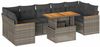 vidaXL 8-tlg. Garten-Sofagarnitur mit Kissen Grau Poly Rattan Akazie 3327462 Bild 2