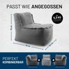 Lumaland Sitzsack-Sofa, Polyester, Mittelteil, Cord - Grau, 70 x 81 x 54 cm Bild 2