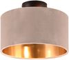 Kleine LED Deckenleuchte mit Samt Lampenschirm Beige Gold, Ø 30cm Bild 2