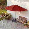 Sonnenschirm halbrund Parla, Halbschirm Balkonschirm, UV 50+ Polyester/Alu 3kg ~ 300cm bordeaux mit Ständer Bild 1