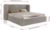 Polsterbett Bett mit Holzlattenrost Schlafzimmer Bett Doppelbett gepolstertes Kopfteil Foam Matratze - EMORA CLASSIC - 200x200 cm - Hellgrau Plüsch - MIRO LUX Bild 4