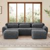 Modulares Sofa, Plüsch in U-Form, rahmenlos, flexibel stellbar, 291×179×73, Grau Bild 4