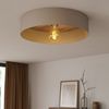 Deckenleuchte, Stahl, Holz, Taupe, Messing, D 42 cm Bild 3