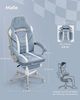 Songmics Bürostuhl, Schreibtischstuhl, ausziehbare Fußstütze, Kopfkissen, Lendenkissen, höhenverstellbar, ergonomisch, neigbare Rückenlehne, bis 150 kg belastbar, seeblau-cremeweiß Bild 5