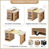 Kücheninsel mit Rollen, Ausziehbarer Esstisch mit abnehmbarer Tischplatte, Bartisch mit Steckdosenleisten, dient als Kücheninsel, Anrichte, Sideboard oder Bartisch für Küche und Esszimmer (Natur) Bild 5