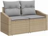 vidaXL Sofa Set mit Kissen 7 pcs Beige und Hellgrau Poly Rattan 3346610 Bild 4