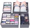 TUWENA Aufbewahrungsbox 4er Schrank Organizer Shublade,Faltbare Aufbewahrung Schubladentrenner (4 St), Stoff Odnungssystem für Kleidershrank Unterwäsche BHS Socken Krawatten Bild 2