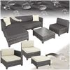 tectake Loungeset Rattan Lounge, (Set, 6-tlg), Weiche Sitzpolster, 10 cm dick, abnehmbar, hoher Komfort Bild 4