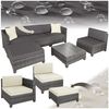 tectake Loungeset Rattan Lounge, (Set, 6-tlg), Weiche Sitzpolster, 10 cm dick, abnehmbar, hoher Komfort Bild 5