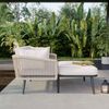 Merax Gartensofa mit 2 waschbaren Kissen, Stahl / Schwamm beige, 120 x 130 x 67 cm Bild 4