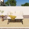 Merax Gartensofa mit 2 waschbaren Kissen, Stahl / Schwamm beige, 120 x 130 x 67 cm Bild 2