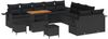 vidaXL Gartensofa-set mit Kissen 13 pcs Schwarz Poly-Rattan 3363754 Bild 2