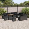 vidaXL Gartensofa-set mit Kissen 13 pcs Schwarz Poly-Rattan 3363754 Bild 3