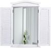 Wandspiegel Badspiegel Badezimmer Spiegelfenster mit Fensterläden, 71x46x5cm ~ shabby weiß Bild 4