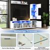 Merax TV Wohnwand Set 3-teilig LED Beleuchtung Hochglanz Wohnzimmer Möbel Set Frontale Wohnwand 1 x TV Schrank, 1 x Wohnzimmer Vitrine, 1 x Hängeregal, TV bis 80' Weiß Bild 5
