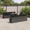 vidaXL Gartensofa-set mit Kissen 7 pcs Schwarz Poly-Rattan 3349309 Bild 3
