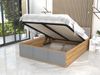 FDM Polsterbett mit Lattenrost Doppelbett 120x200, 140x200, 160x200, 180x200 (MADE IN EU - Bettrahmen mit Bettkasten für viel Stauraum, in Grau,Weiß oder Eiche Braun, ideal für Paare), Metallrahmen mit hydraulischer Klappfunktion Bild 5