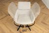 Retro Drehstuhl UNICO beige Chenille schwarzes Metallgestell Armlehne Bild 4