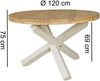 Wohnling Design Esszimmertisch, Akazie Massivholz, rund Ø 120x75 cm Bild 4