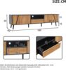 Merax 180cm Lowboard, TV-Schrank mit Schubladen und 2 Schränken, Moderne minimalistische TV-Konsole mit 6 Stützbeinen aus Massivholz Bild 4