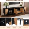 Merax 180cm Lowboard, TV-Schrank mit Schubladen und 2 Schränken, Moderne minimalistische TV-Konsole mit 6 Stützbeinen aus Massivholz Bild 5