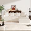 Modulares Ecksofa aus Cord mit Chaiselongue, 261x146x65 cm, Weiß Bild 2