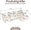 Modulares Ecksofa aus Cord mit Chaiselongue, 261x146x65 cm, Weiß Bild 5