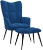 vidaXL Relaxsessel mit Hocker Blau Samt 328094 Bild 2