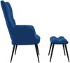 vidaXL Relaxsessel mit Hocker Blau Samt 328094 Bild 4