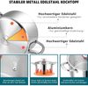 Joyfair 3-Lagiger Edelstahl Kochtopf 22cm mit Glasdeckel, 5L Induktion Bild 3