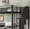 Etagenbett 257 x 124 x 160 cm in Schwarz – mit Ecktreppe, Stauraum und Liegeflächen 90x200 cm / 120x200 cm Bild 5