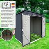 Albatros Profi Gerätehaus L – verzinktes Metall in Anthrazit (RAL 7016) | 176x112x173cm, 4,1m³ | Inkl. Schloss & Werkzeughaken | wetterfest Bild 3