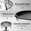 Edelstahl Rührschüssel Set 7er Salatschüssel Luftdichtem Deckel Schwarz Bild 5