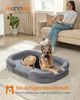 Feandrea Hundebett, Hundekissen, für extra große Hunde, 122 x 85 x 18 cm, orthopädisch, wasserdichte Innenschicht, erhöhte Ränder, abnehmbarer, waschbarer Bezug, rutschfest, hellgrau Bild 2