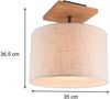 Deckenleuchte, Stoff, Holz, weiß, H 36 cm Bild 3