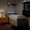 vidaXL Boxspringbett mit Matratze Creme 100x200 cm Stoff 3288118 Bild 5