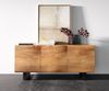 Sideboard New Live-Edge 145 cm Akazie Natur 3 Türen Kufe Metall Schwarz Bild 4