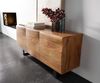 Sideboard New Live-Edge 145 cm Akazie Natur 3 Türen Kufe Metall Schwarz Bild 2