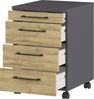 Rollcontainer >M-416< (BxHxT: 42x61x49 cm) in anthrazit | hellbraun Bild 2