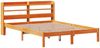 vidaXL Bettgestell mit Kopfteil ohne Matratze Wachsbraun 135x190 cm 3306554 Bild 3