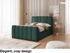 MEBLINI Boxspringbett NOMADE 120x200 cm mit Bettkasten – H3/Grün Boucle Polsterbett - Doppelbett mit Topper & Bonellfederkern-Matratze Bild 2