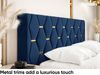 MEBLINI Boxspringbett mit Bettkasten - 200x200 - H4/Blau Samt - Versal - Gepolstert Doppelbett mit Matratze und Topper - Polsterbett mit Stauraum - Bett mit Kopfteil - Stauraumbett Bild 4