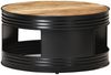 Couchtisch, Sofatisch Schwarz 68x68x36 cm Raues Mango-Massivholz Bild 2