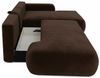 Wohnero24 Ecksofa FIRELLI Rechts 300×190 cm – Modernes Schlafsofa mit Bettkasten – Weicher Velours Stoff Braun – Schlaffläche 225×140 cm Bild 5