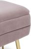 Bank Lipavna aus Samt, modern mit Stauraum, rosa, 50 cm, Metallgestell in Gold Bild 3