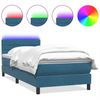 vidaXL Boxspringbett mit Matratze & LED Dunkelblau 80x210 cm Samt 3316957 Bild 2